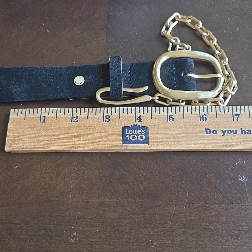 Beautiful Black Leather Belt w Gold Hardware By Rag & Bone. Great Condition! M - Picture 8 of 10